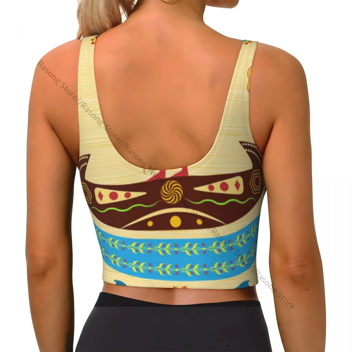 سترة اليوغا النسائية الصالة الرياضية المحاصيل القمم الأسطورية إله مصر القديمة الشارع الشهير تجريب تنفس تانك القمم الإناث #2