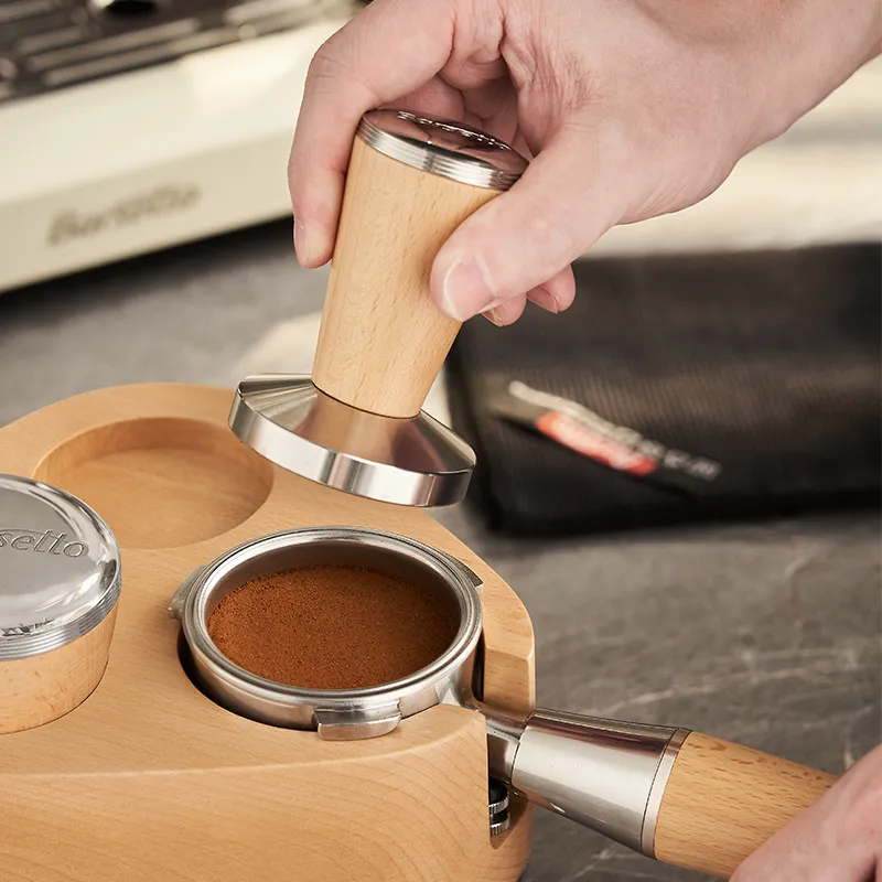 

Powder hammer stainless steel beech walnut solid wood coffee machine accessories