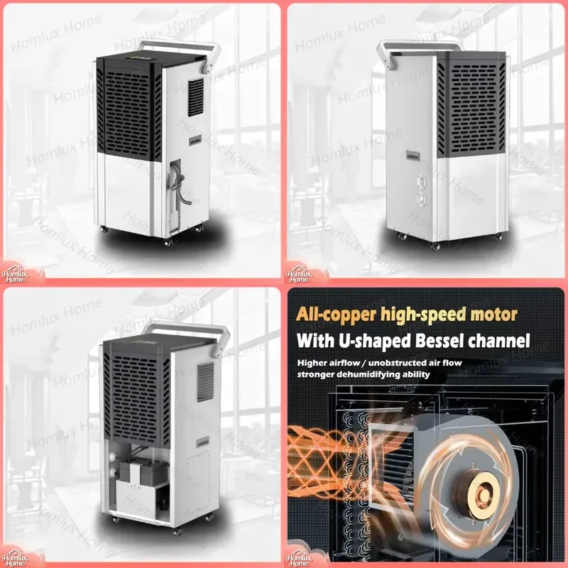 90L D Intelligent Dehumidifier with Auto Humidity Control Energy Saving Mode Heavy Duty Vertical Design for Home Basement
