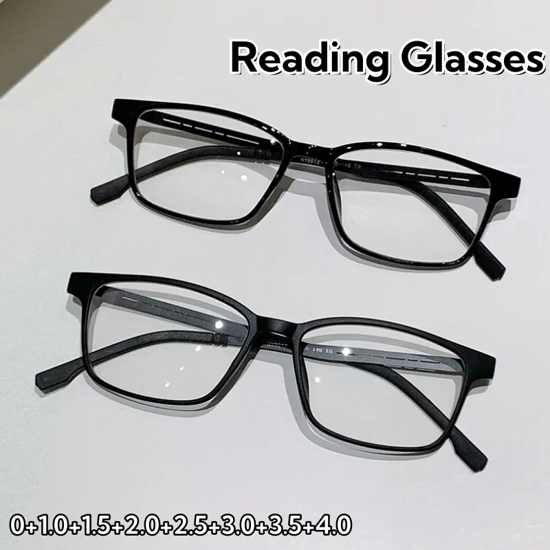 

Ultra Light HD Clear Lens Reading Glasses Classic Business Black Full Frame Anti-Blue Light Far Sight Eyeglasses 0 To +4.0