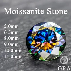 Moissanite Wholesale Rainbow Purple Round Cut  Artificial Cultivation of Gemstones  Diy Jewelry Making with Certificate