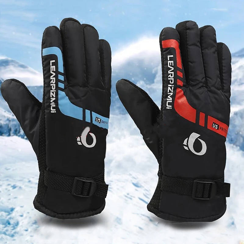 1 Pair Men Outdoor Waterproof Skiing Riding Hiking Motorcycle Warm Mitten Gloves Unisex Thermal Winter Cycling Sport Gloves