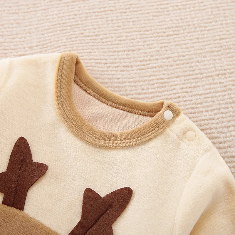 Christmas Cute 3d Elk Newborn Clothes Comfortable And Soft 0-18 Boys And Girls Spring And Autumn Long Sleeve Baby Jumpsuit