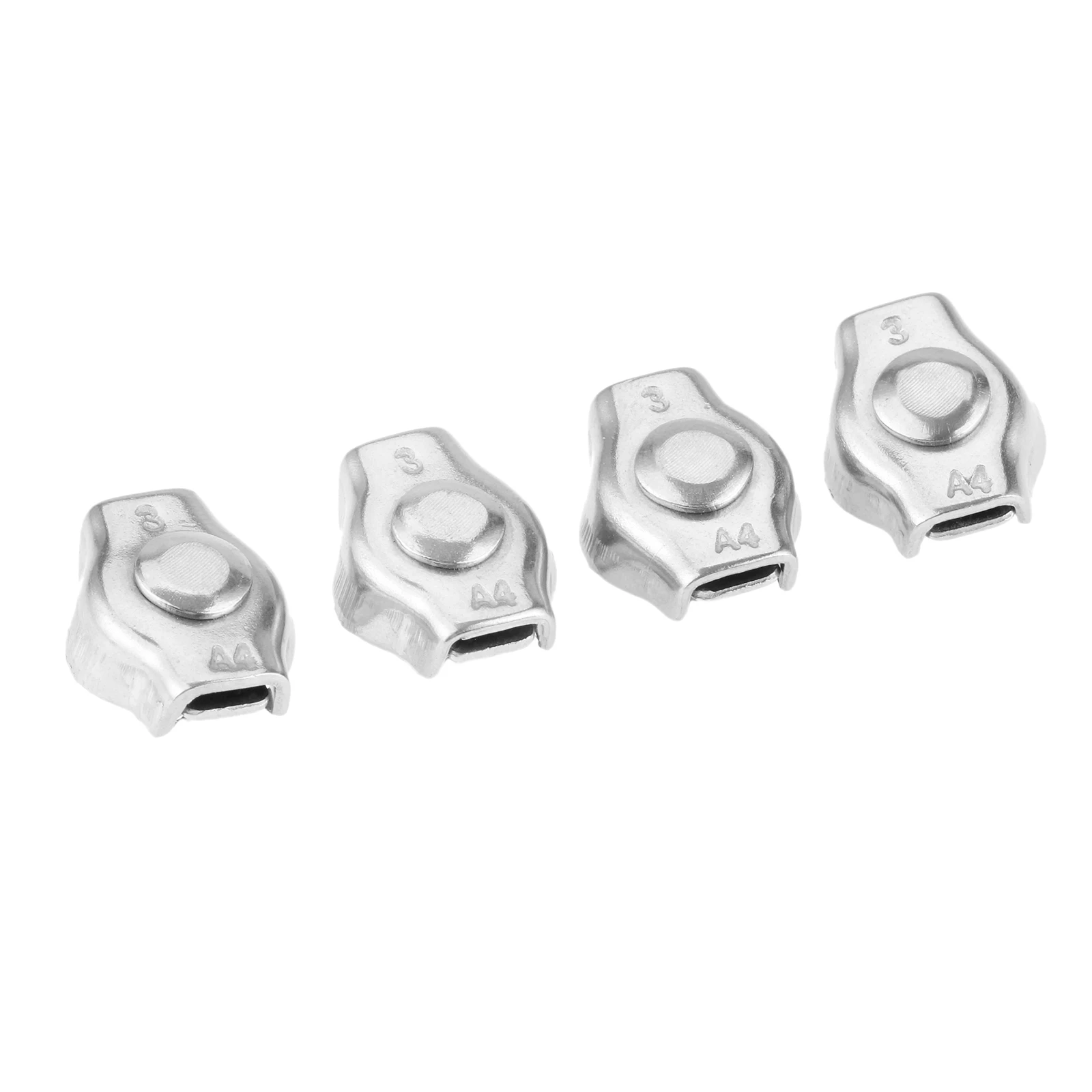 4Pcs 3mm Stainless Steel Simplex Wire Rope Clip Fixing M3 Cable Clamps Caliper For Heavy-duty Rigging Rope