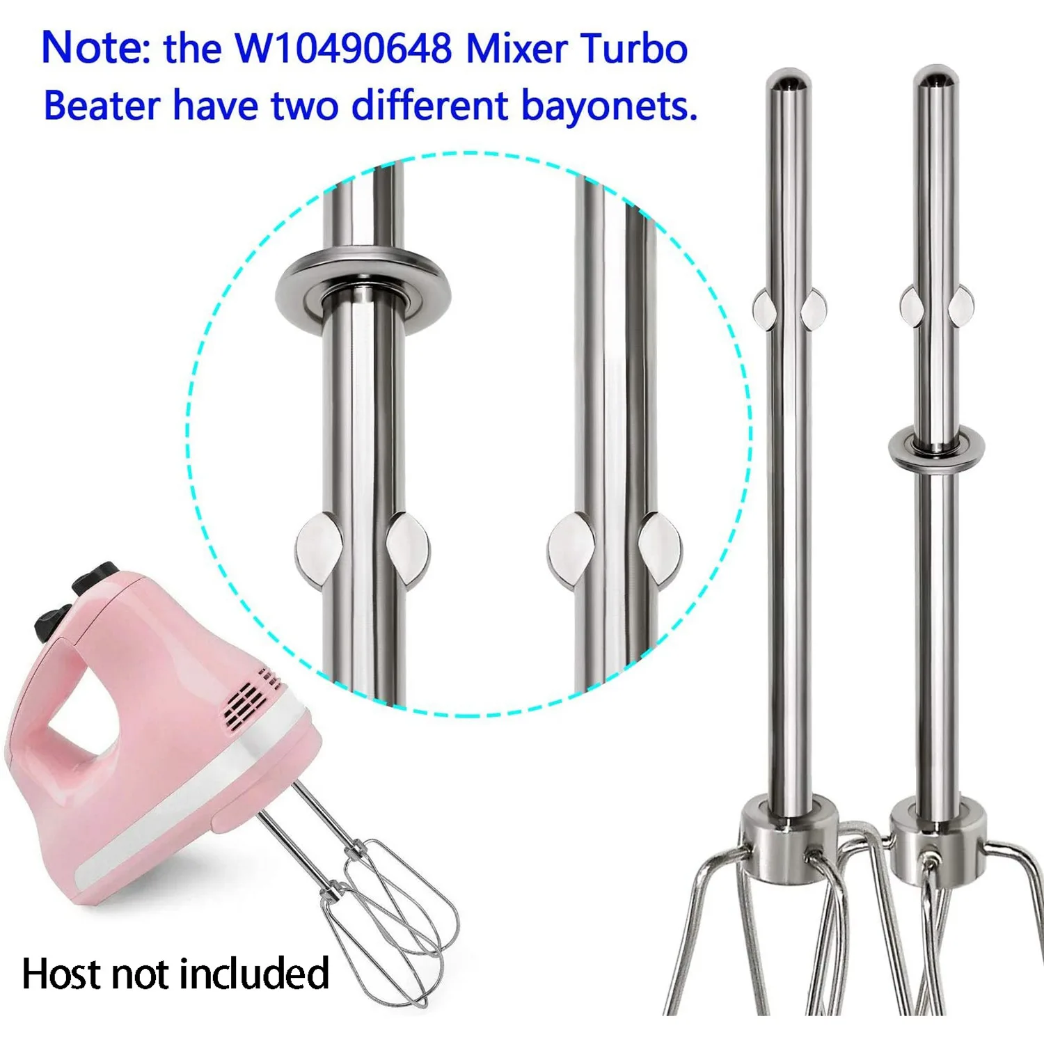W10490648 Hand Mixer Turbo Beaters for Mixer Aid Replaces- Blending Soups,Smoothies,Shakes,Egg ,2 Pcs