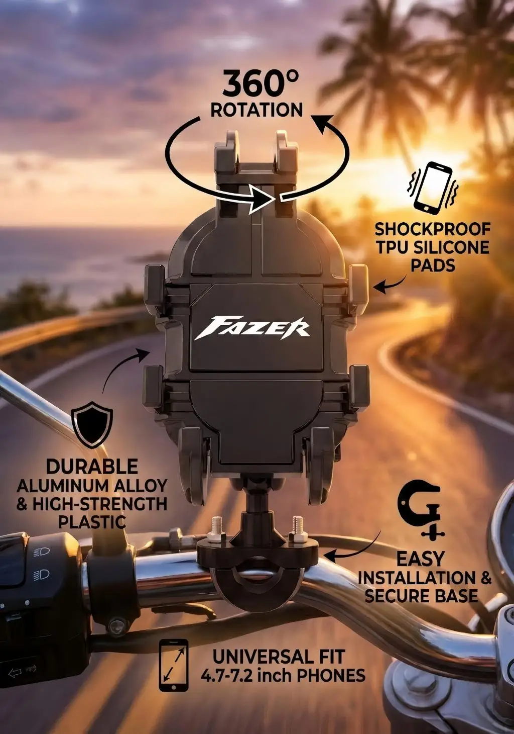 

High-quality shock-absorbing motorcycle phone holder For YYamaha Fazer 125 150 FZ1 FZ6 FZ7 FZ8 FZ9 Accessories Motorcycle