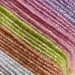 2.5mm Natural Zircon Stone Bead Purple White Pink Square Shape Cube Loose Spacer Beads For Women Necklace Bracelet Handmade DIY