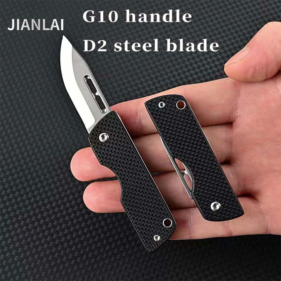 

High Hardness D2 Steel Sharp Folding Knife G10 Handle Camping Tactics Outdoor Self Defense Fruit Knife Portable Unpacking