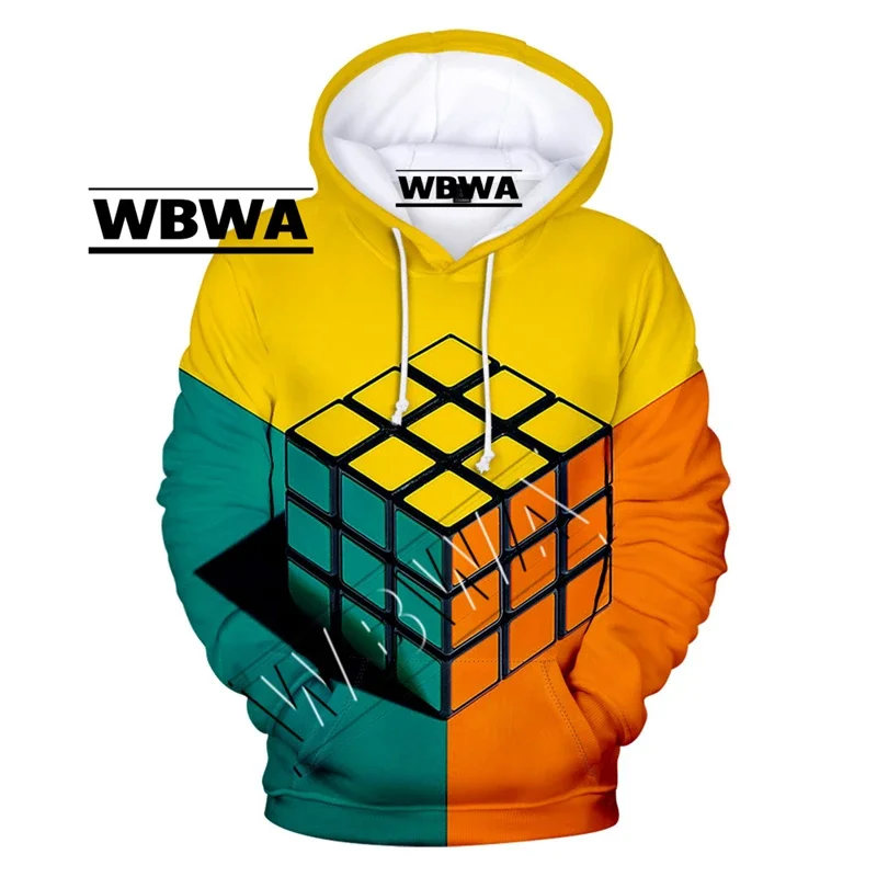 Sweat à capuche Rubik\'s Cube pour hommes et femmes, pull pour garçon et fille, chanteur pop, sweat-shirt 3D, vêtements d\'automne et d\'hiver,