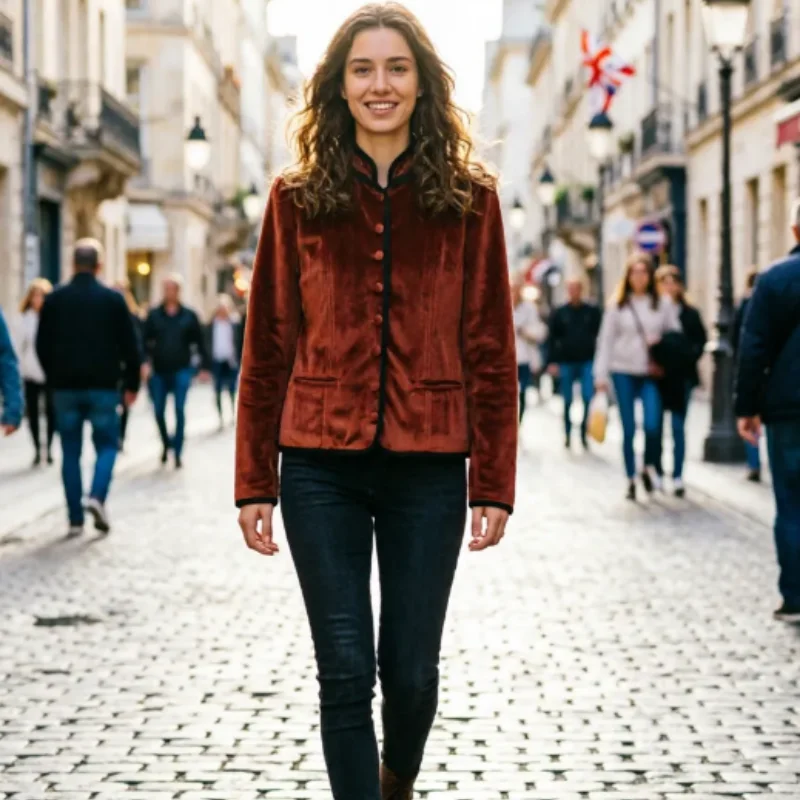 

2026 Spring New Fashion High-End Contrast Trim Blazer