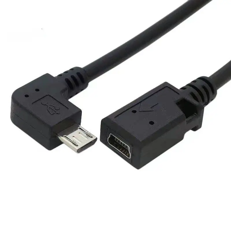 25cm V3 to V8 Adapter Cable Mini USB Female to Micro USB Male Charging Data Cable Mini T-Port 5-Pin Female Adapter