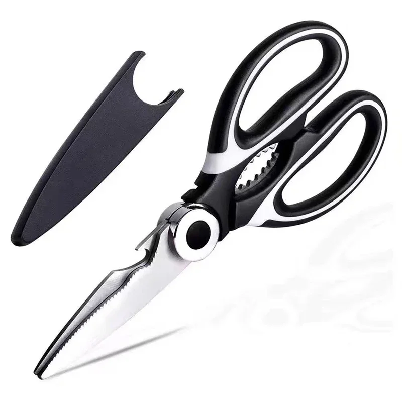 Multifunctional Heavy Duty Kitchen Shears, Stainless Steel Scissors for Chicken, Bones, Food, Bottle Opener & Nut Cracke