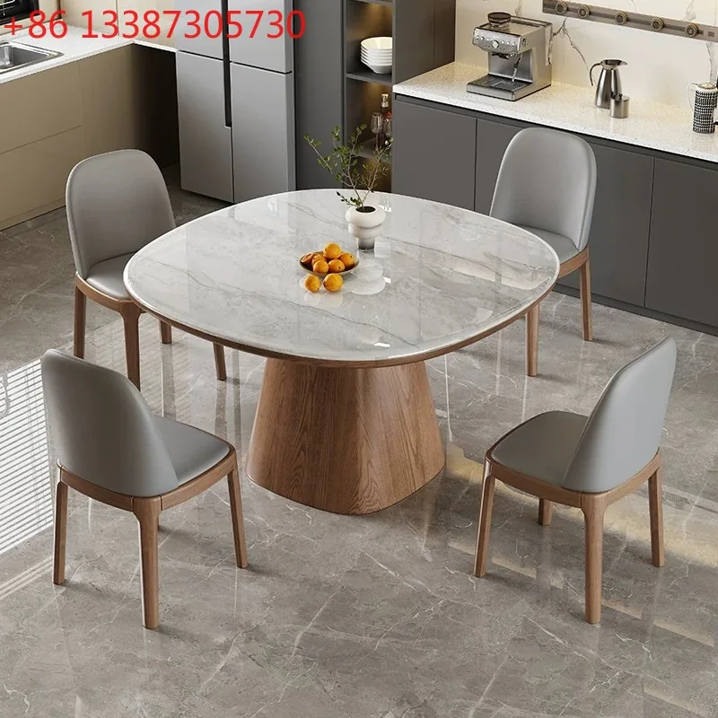 

Легкий роскошный квадратный обеденный стол из мрамора, маленький квадратный стол из микрокристаллического камня для дома
