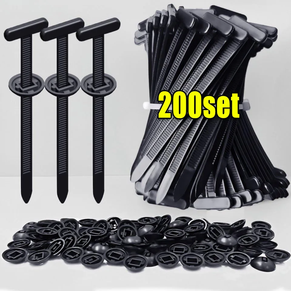 1000-100set Zelfsluitende nylon universele kabelbindergesp Zware kabelbinders met pin en knop Auto Dagelijkse reparatie Bevestigingsriem