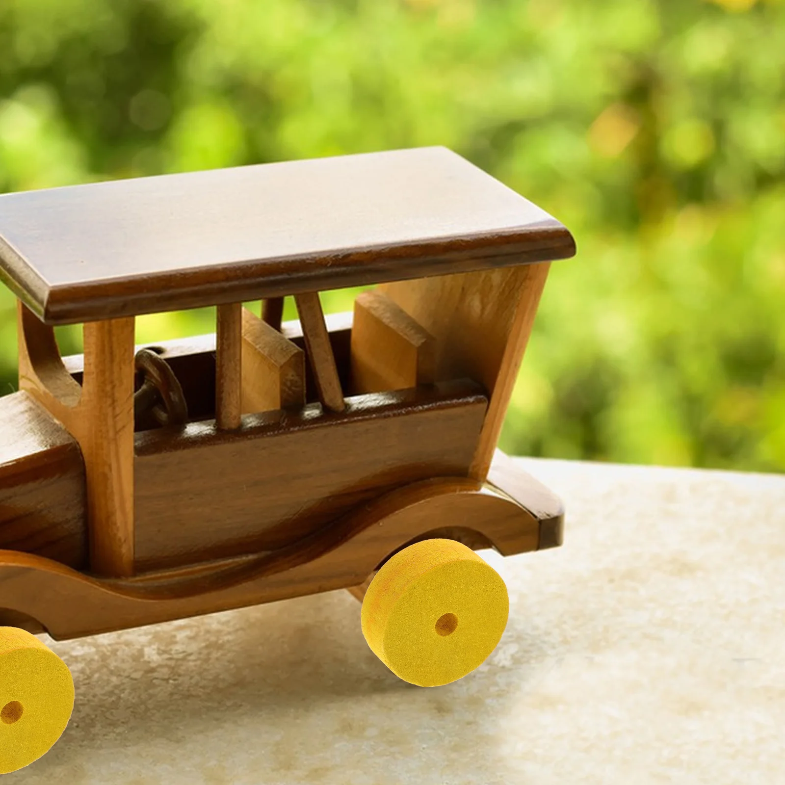 

10 pcs Wooden Wheels Craft Unfinished Wood Disc For Diy Car Smooth Durable Easy Assembly Kids Hand Eye Coordination Motor Skills