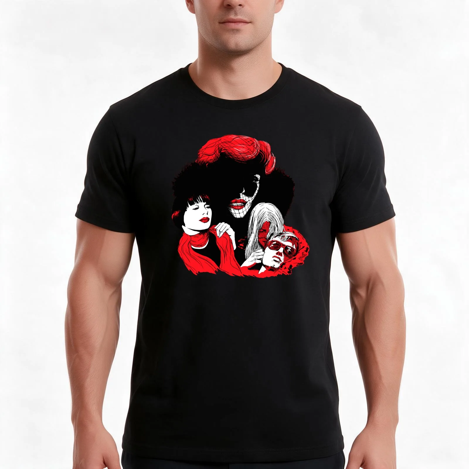 Daughters of Darkness AKA Les Lèvres rouges T-Shirt Summer Casual Cotton Tee Oversized Streetwear Tops Vintage Graphic Print