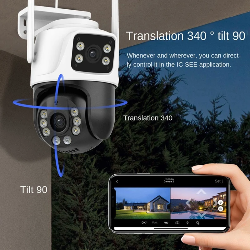

WIFI камера 6MP HD пара объектива открытый AI отслеживание аудио камера видеонаблюдения с вилкой европейского стандарта