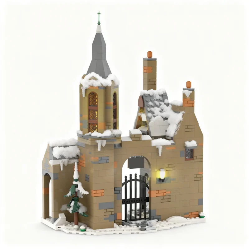814 Pezzi MOC Ingresso Sud di Hogsmeade Modello Harry Potter Blocchi da Costruzione Regalo di Natale Giocattolo Educativo Fai-da-Te per Bambini
