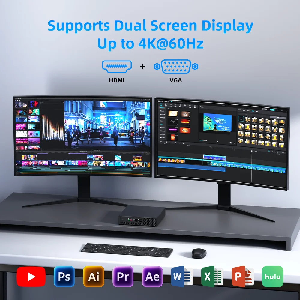TexHoo 미니 PC, 인텔 i5-4310M/i3-3110M, 4GB/8GB DDR3, 128GB/256GB SSD, Windows 10, 2.4GHz/5GHz WiFi, BT4.2, ITX 사무용 컴퓨터