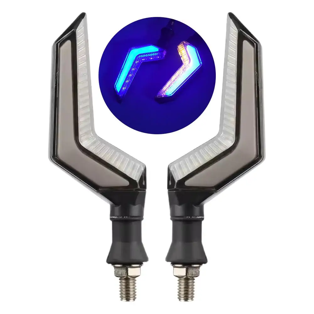 Angel Wing LED Motorcycle Turn Signals 12V Universal Waterproof Dynamic Flow Light for Scooter Cruiser with High Brightness Chip