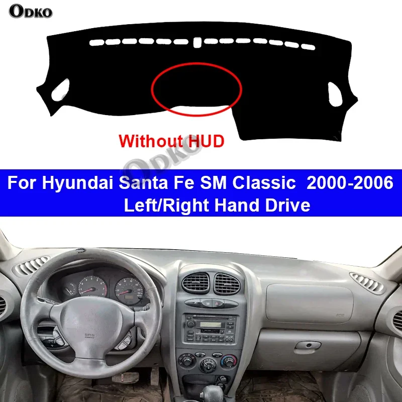 Car Inner Dashboard Cover For Hyundai Santa Fe SM Classic 2000-2006 Auto Dash Mat Carpet Cape Sun shade Dashmat Pad Accessories