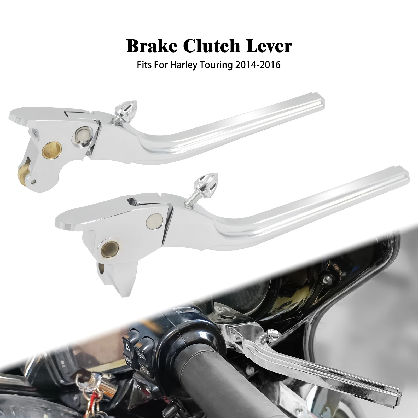 Motorcycle Brake Clutch Levers Adjustable Hand Control Lever For Harley Touring Road King Electra Street Road Glide FLHT 14-2016