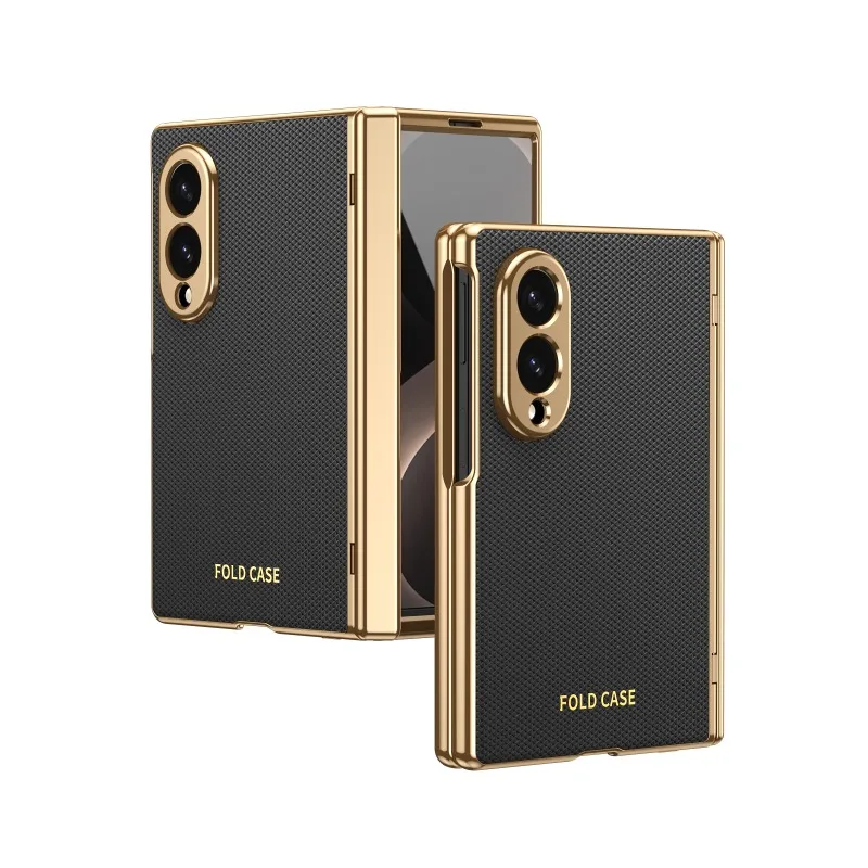 For Samsung Z Fold 8 Wide Luxury Leather Case with Tempered Glass Film Lens Hinge Protection Anti‑Fingerprint Shockproof Cover