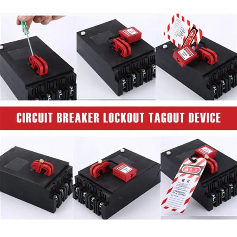 40X Circuit Breaker Lockout Device Lockout Tagout Tag Kit Breakers Lockout Universal Electrical For Lock Out Tag Out Set-Y41A