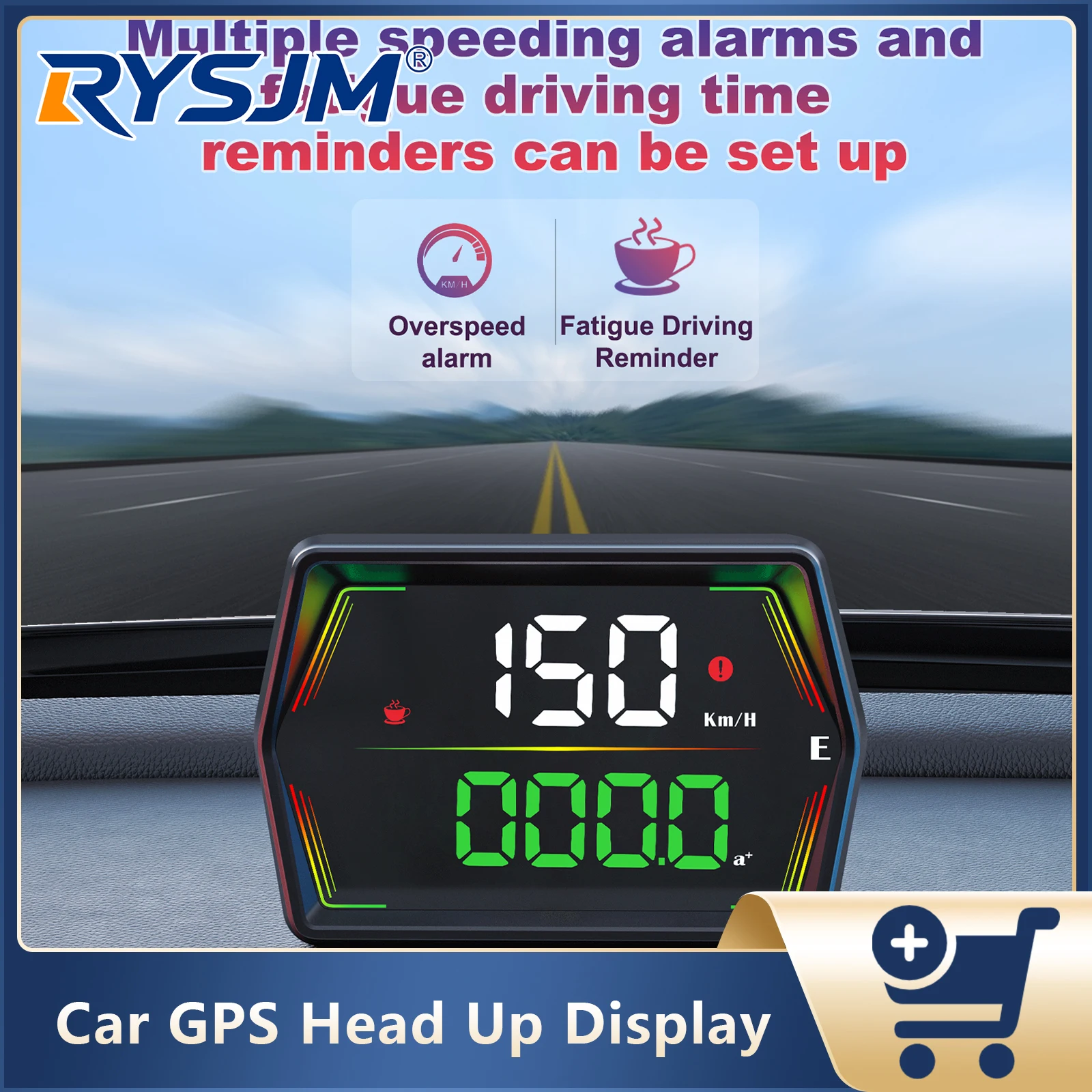 G21 GPS-Auto-Head-Up-Display GPS-Geschwindigkeitsmesser mit Übergeschwindigkeitsalarm, Kompass, Höhenmesser, Ermüdungs- und Fahrerzustandsalarm für alle Autos