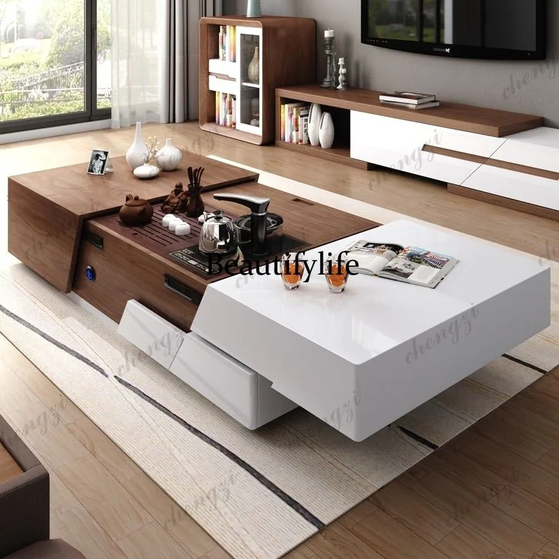 Braune Couchtische, multifunktionale Dekoration, verstellbare Vintage-Couchtische, moderne Designer-Mesa-Centro-Möbel für