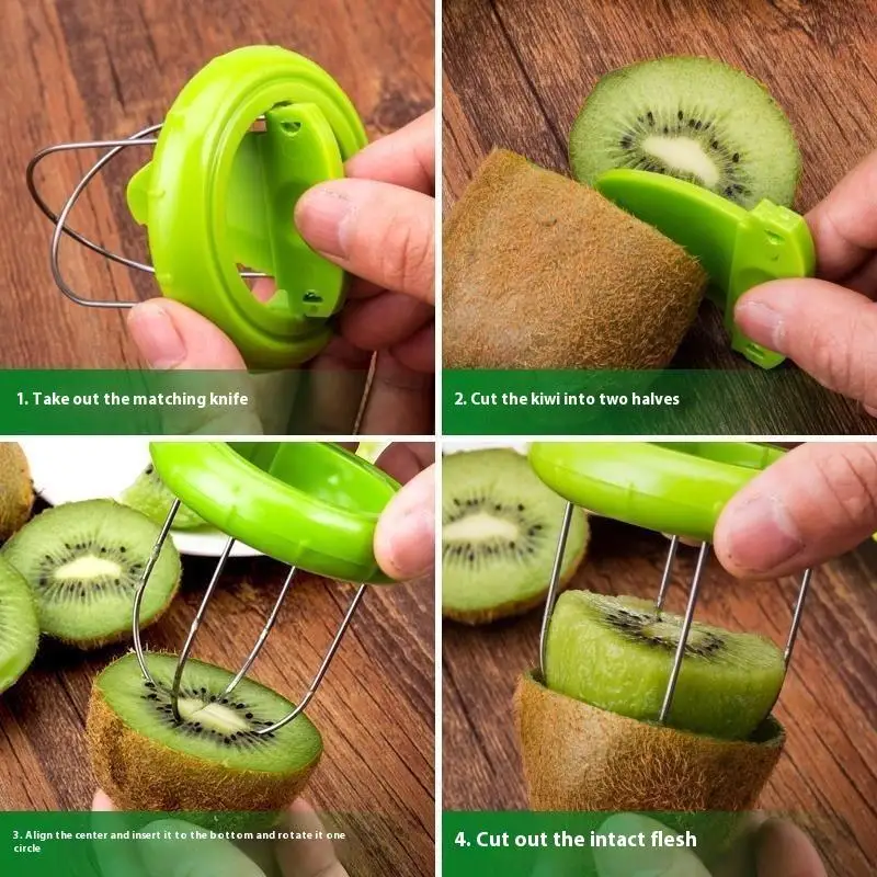 Detachable Kiwi Cutter Peeler Slicer Stainless Steel Kitchen Tool Creative Lemon Peeling Fruit Salad Maker Accessory view 2