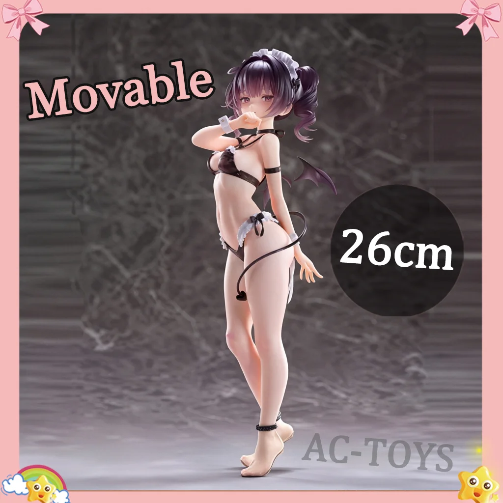 Original Character Shino Devil Maid Bikini Figure Statue 26cm Standing Position Sexy Maid Movable PVC Toy Figure Model Gift