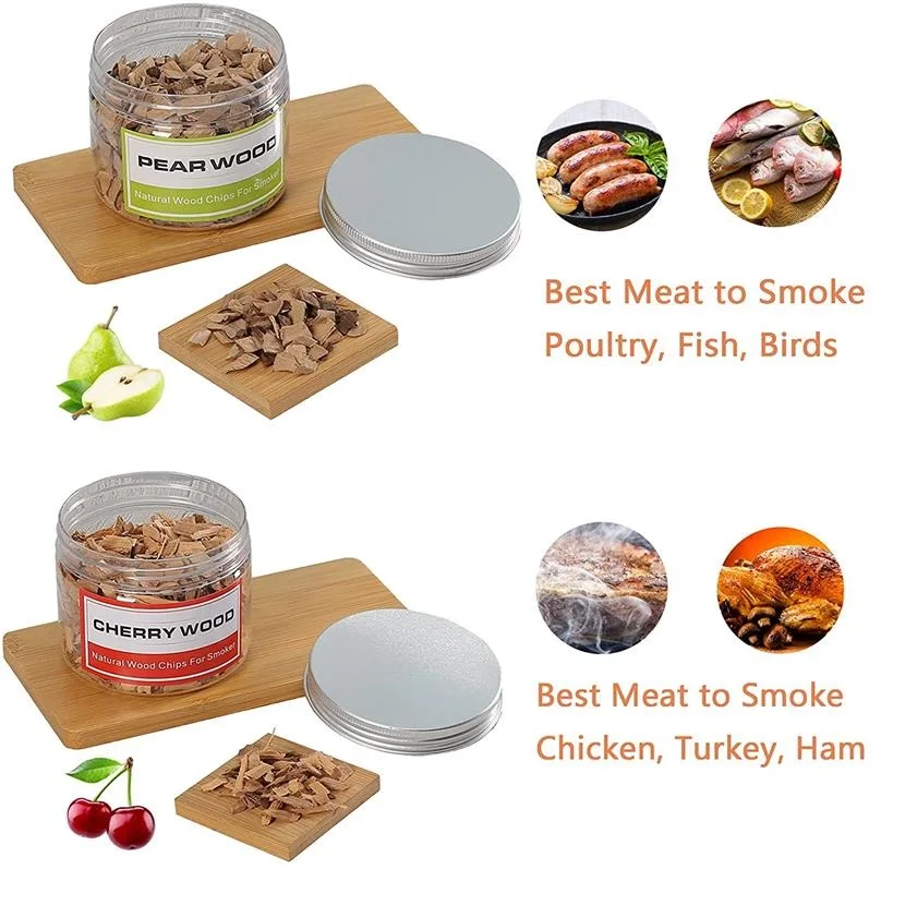 100g Natural Wood Chips Apple Cherry Oak Wood Smoking Chips for Drinks Handled Cocktail Smoker Smoking Beef Pork Chicken Fish