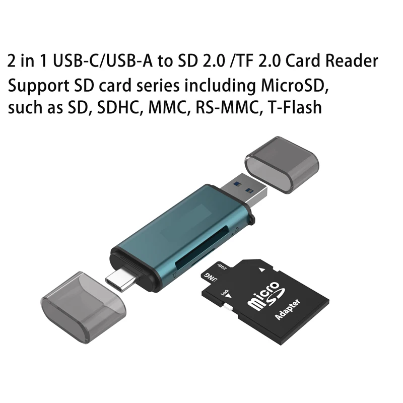 التوصيل والتشغيل USB 2 في 1 SD/TF قارئ بطاقات USB محول لعبة USB Hub تمديد كابل الفاصل محول قفص الاتهام محطة بطاقة القراءة #4