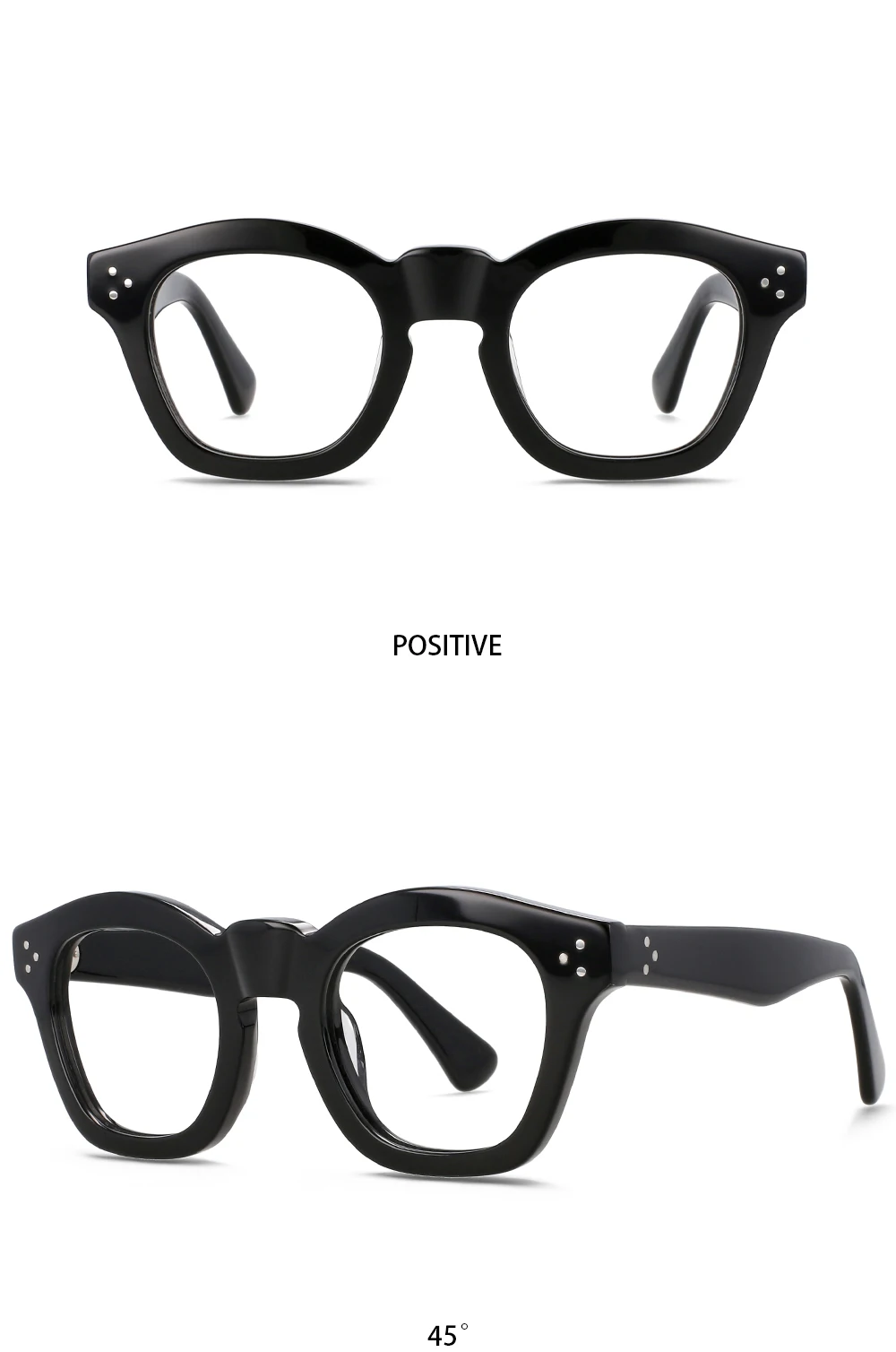 55352 Optische Brillengestelle für Herren und Damen, Vintage-Brille, Computer-Acetat-Brillengestell für Herren, klare Linse – Detail 14