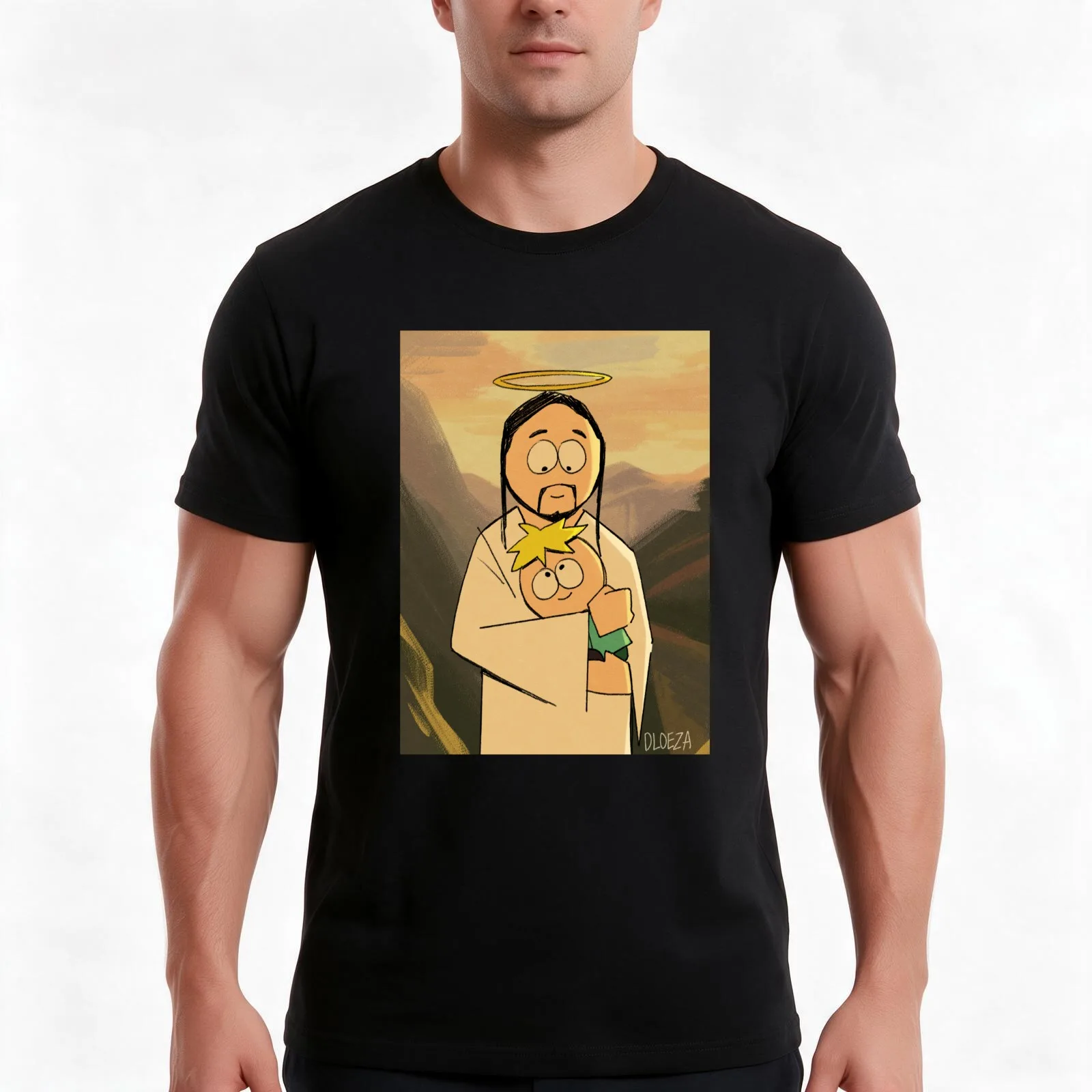 Jesus & Butters T-Shirt Summer Casual Cotton Tee Oversized Streetwear Tops Vintage Graphic Print Loose Fit Short Sleeve