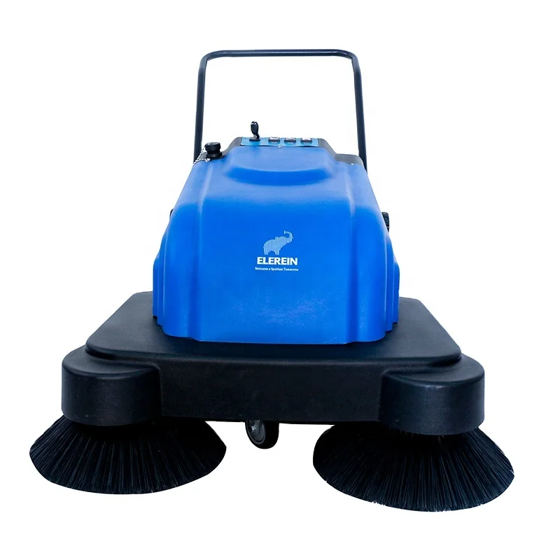 Hand Push Double Brush Easy Edge Cleaning Industrial Floor Cleaning Machine Sweeper For Workshop Warehouse Channel Freight Yards