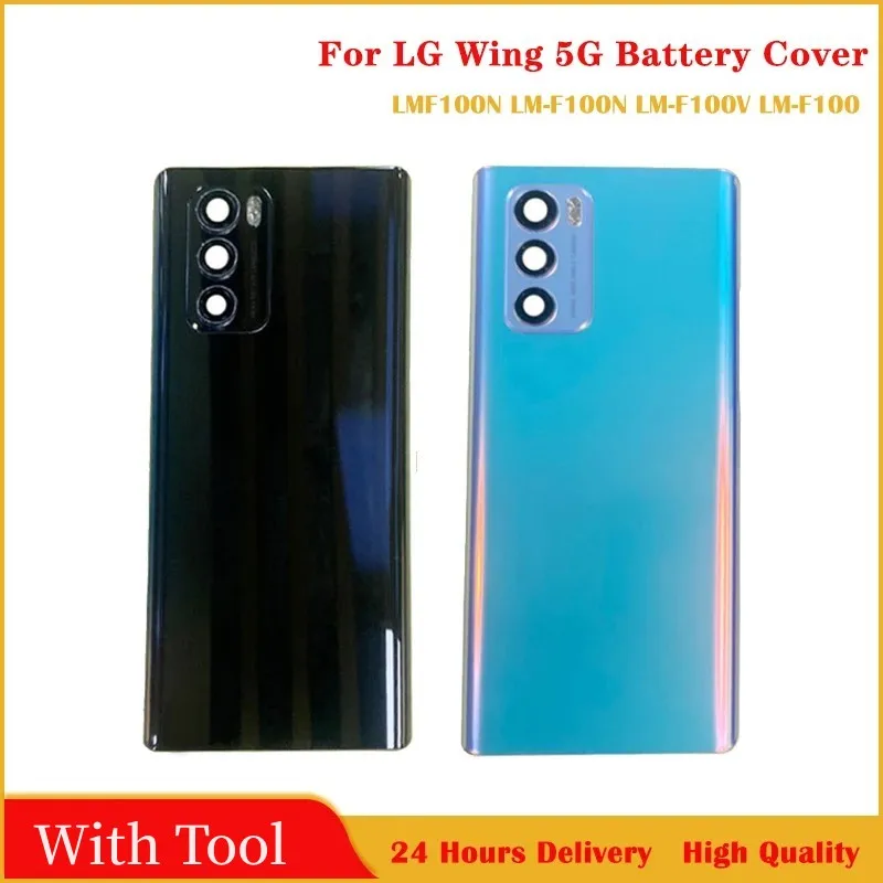 Back Cover For LG Wing 5G Battery Cover Door LMF100N LM-F100N LM-F100 Rear Housing Back Cover With Lens Replacement