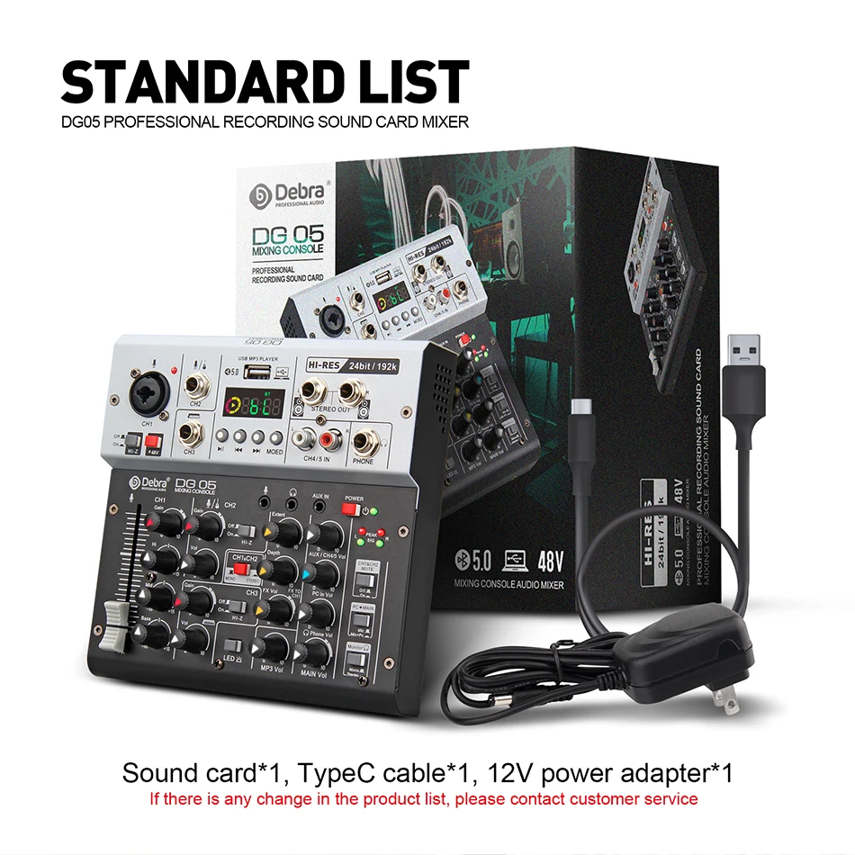 Professionale 24bit 192K USB Studio Registrazione Interfaccia audio Console DJ Funzione di cancellazione del rumore per mixer scheda audio