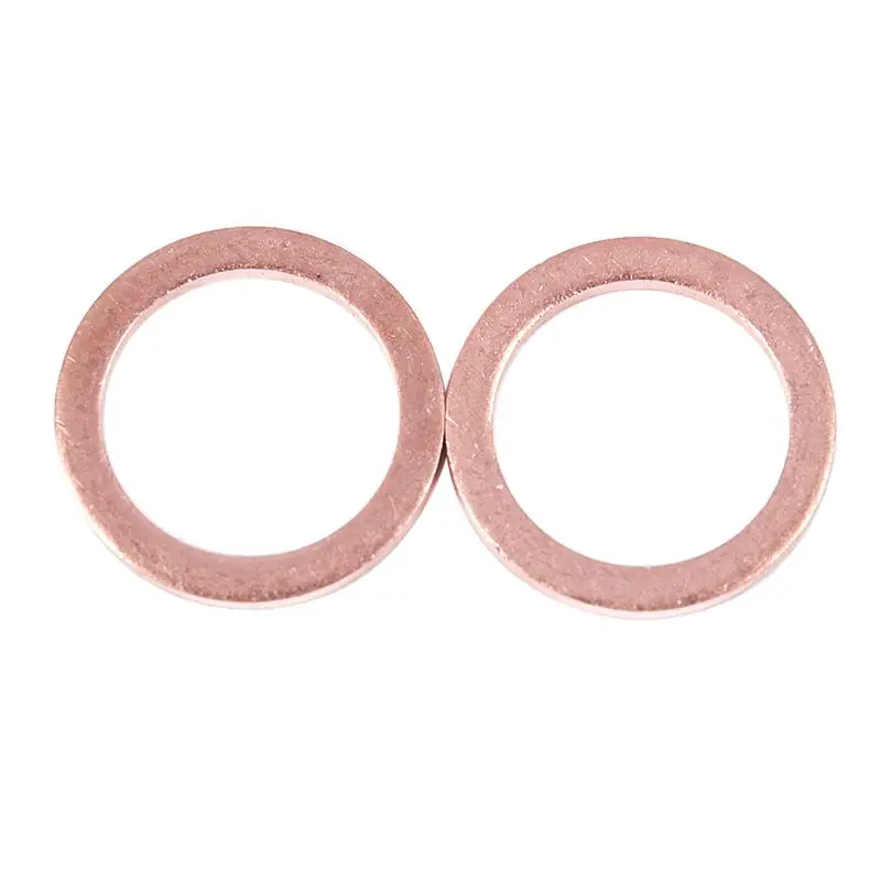 DT17 30 Pcs 12x17x1.5mm Copper Crush Washer, Flat Ring Gasket Fitting, for Brake Systems