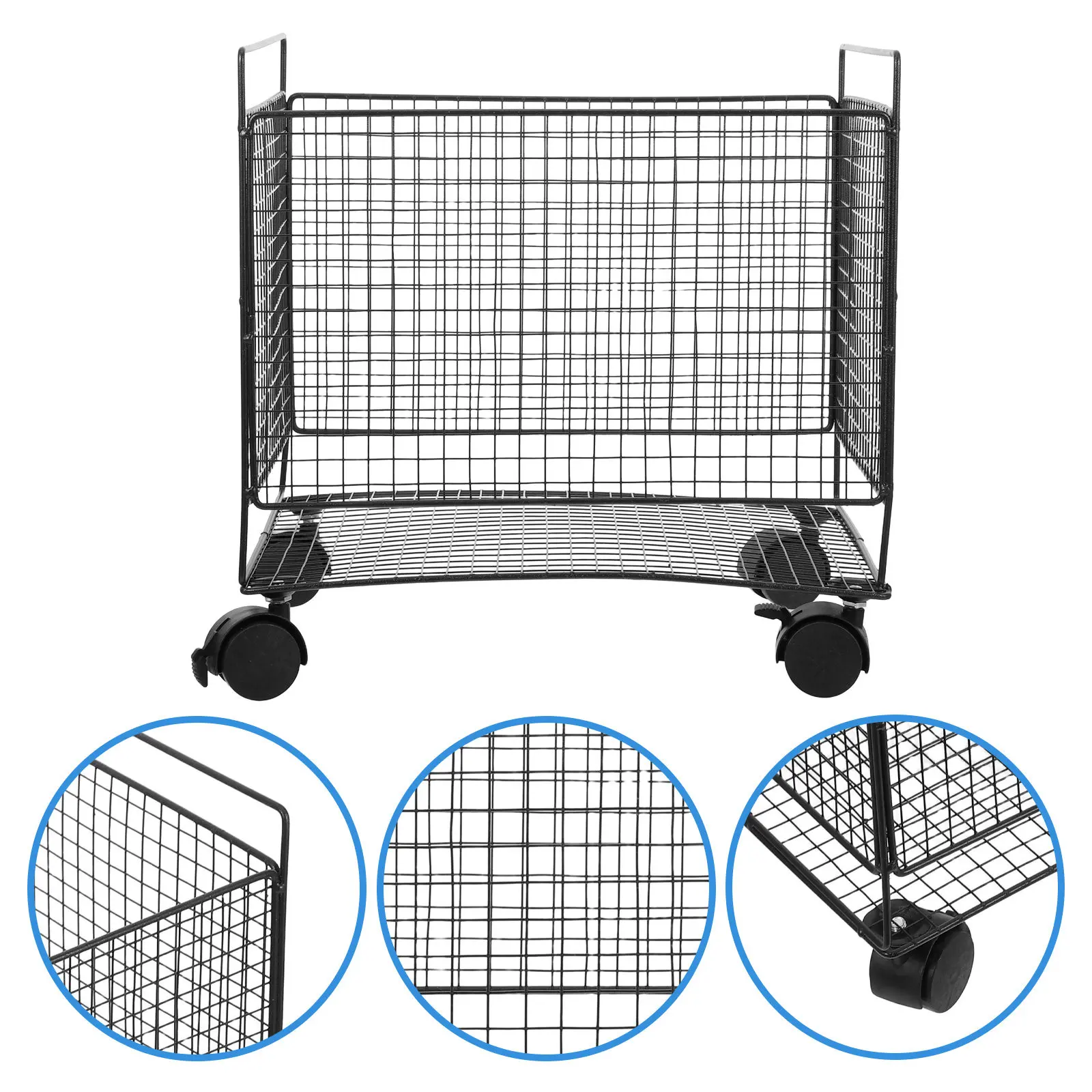 

Корзина для белья на колесиках 12.97x12.77x9.82 дюйма, сверхпрочная, железная, вентилируемая, для грязной одежды, для дома, ванной комнаты, общежития, портативная