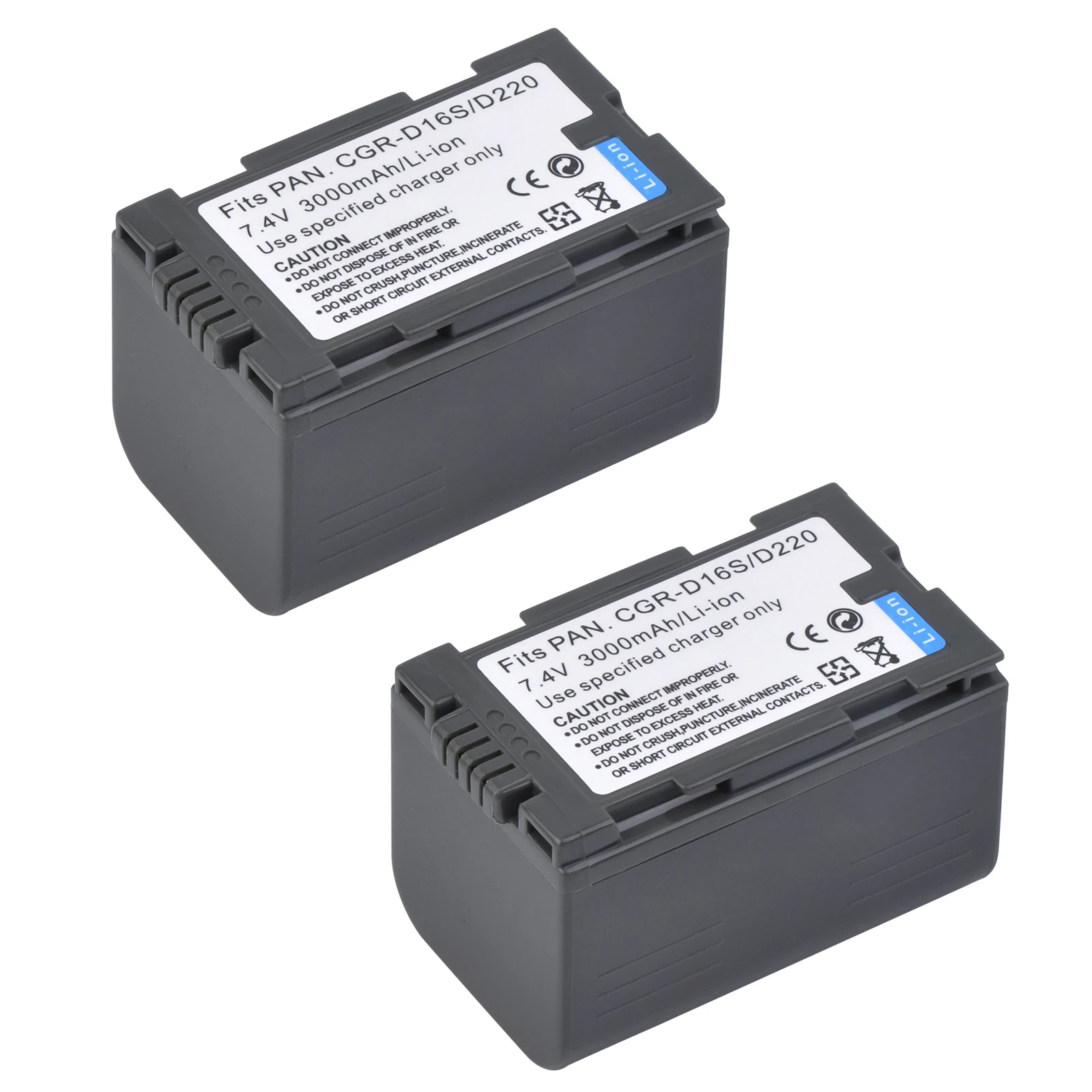 3000Mah CGR-D16S CGR-D220 Battery & Charger Voor Panasonic CGP-D320T1B CGR-D08A NV-MX300 MX350 MX500 GS11 GS15 Camcorder