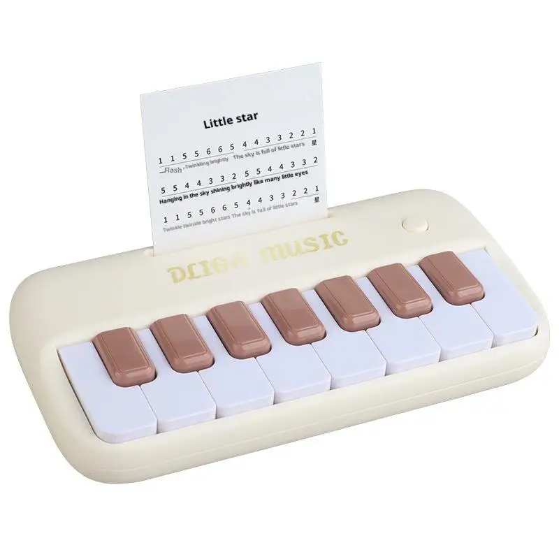 Conjunto de brinquedos educativos interativos: piano digital de 15 teclas para crianças, instrumento musical portátil infantil