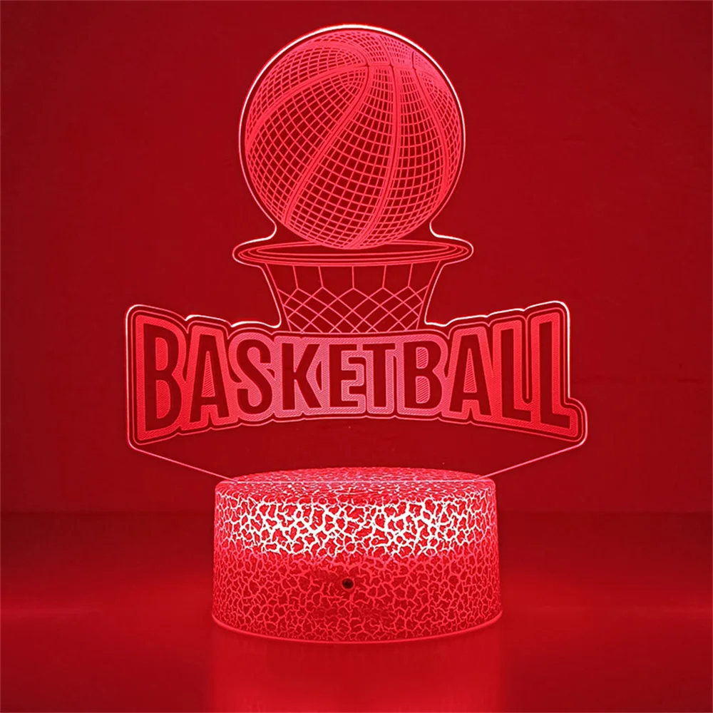 Basketball Sport 3D LED Neon Lava Lamps RGB Battery Night Light Colorful Gift For Kid Child Bedroom Table Desk Decor Lamp