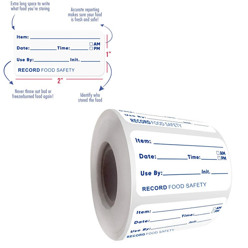 500pcs Dissolvable Food Labels Dissolvable Food Stickers Food Safety Storage Fit for Glass Metal Plastic Containers