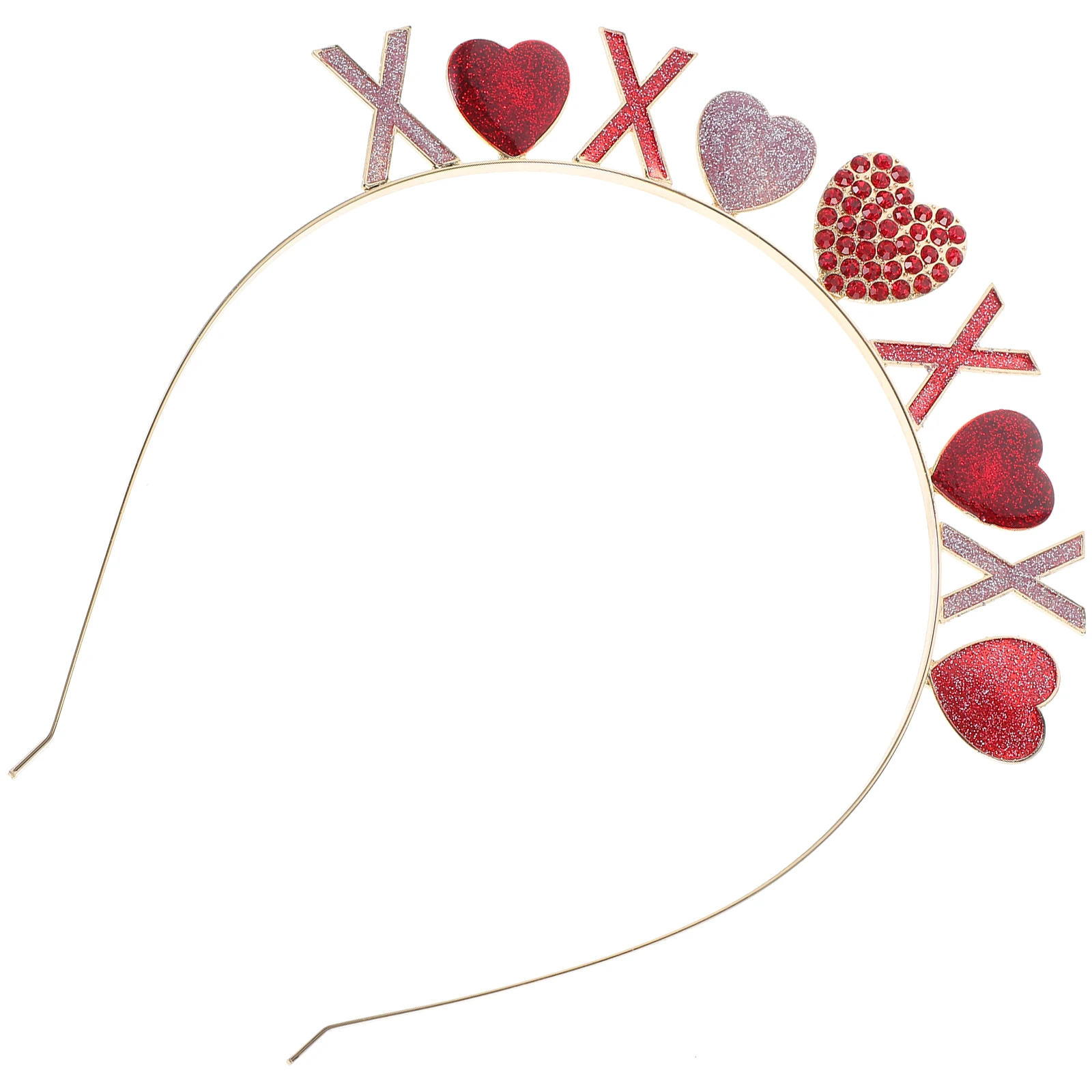 

Valentines Day Heart Headband Rhinestone Crystal Love Photo Prop Red Alloy Girls Hair Accessory Special Occasions