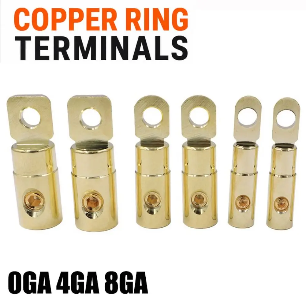 Durable O-Type Car Audio Connector 0GA 4GA 8GA Brass Power Supply Reducer Power Connector