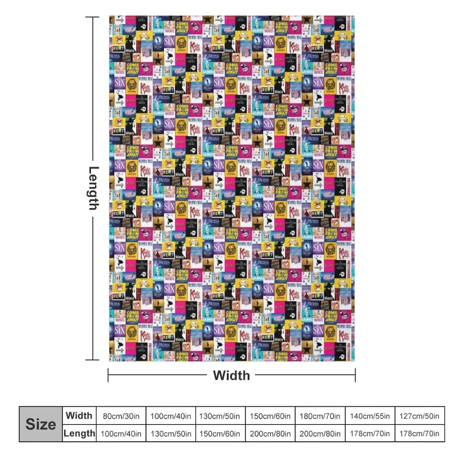 Musical Collage Throw Blanket Decorative Beds Furrys Plaid on the sofa Luxury Thicken halloween Travel Blankets