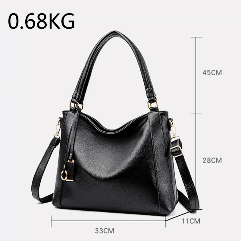 Fashiion Soft Leather Handbags for Women Vintage Shoulder Tote Bag Luxury Designer Ladies Large Capacity Purse Bags Sac A Main