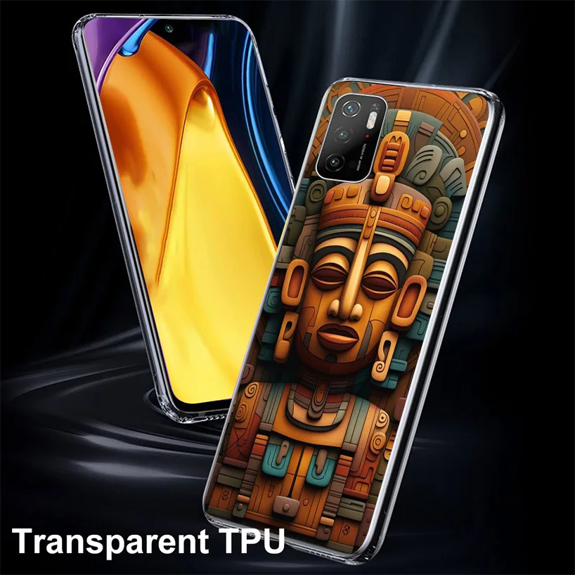 Mayan Stone Totem Pole Phone Case For Xiaomi Poco X6 X5 X4 X3 Nfc F5 F6 Pro F3 F2 F1 F4 Gt M5S M4 M3 M2 Soft Coque Cover X3 Nfc 